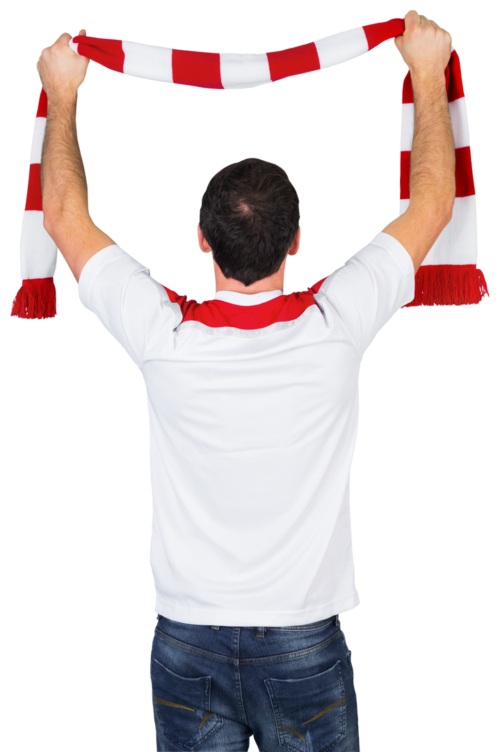 Transparent Cheering Football Fan Lifting Scarf Hands High - Download Free Stock Images Pikwizard.com