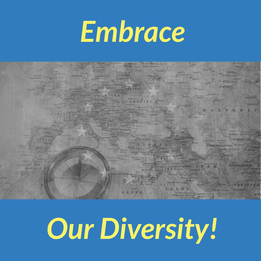 Exploring european union map with inspirational message