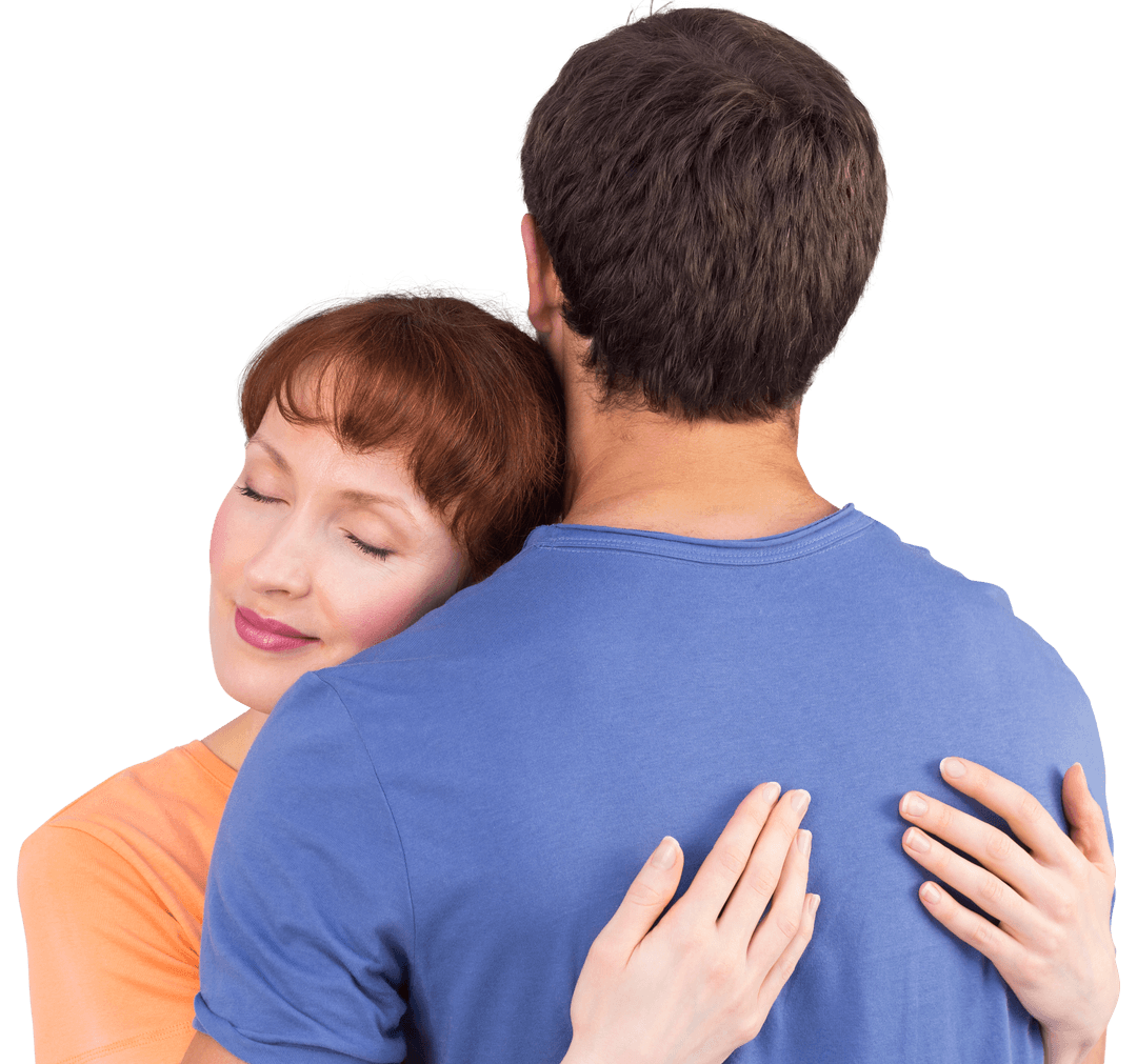 Transparent Hugging Couple Expressing Love