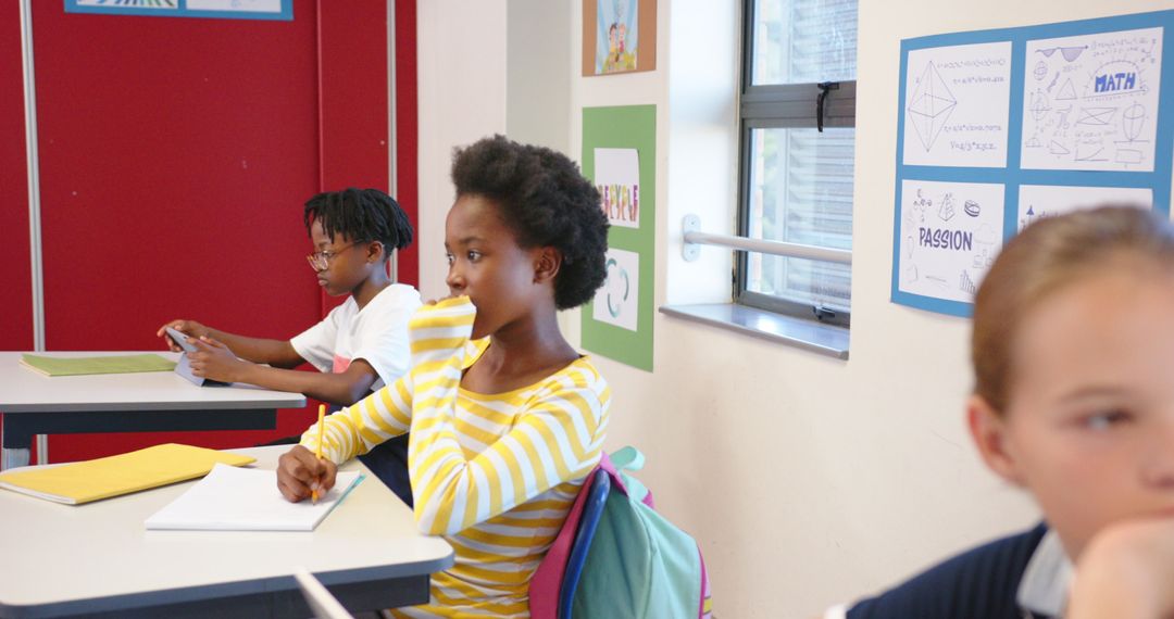 Diverse Students Engaged in Classroom Setting