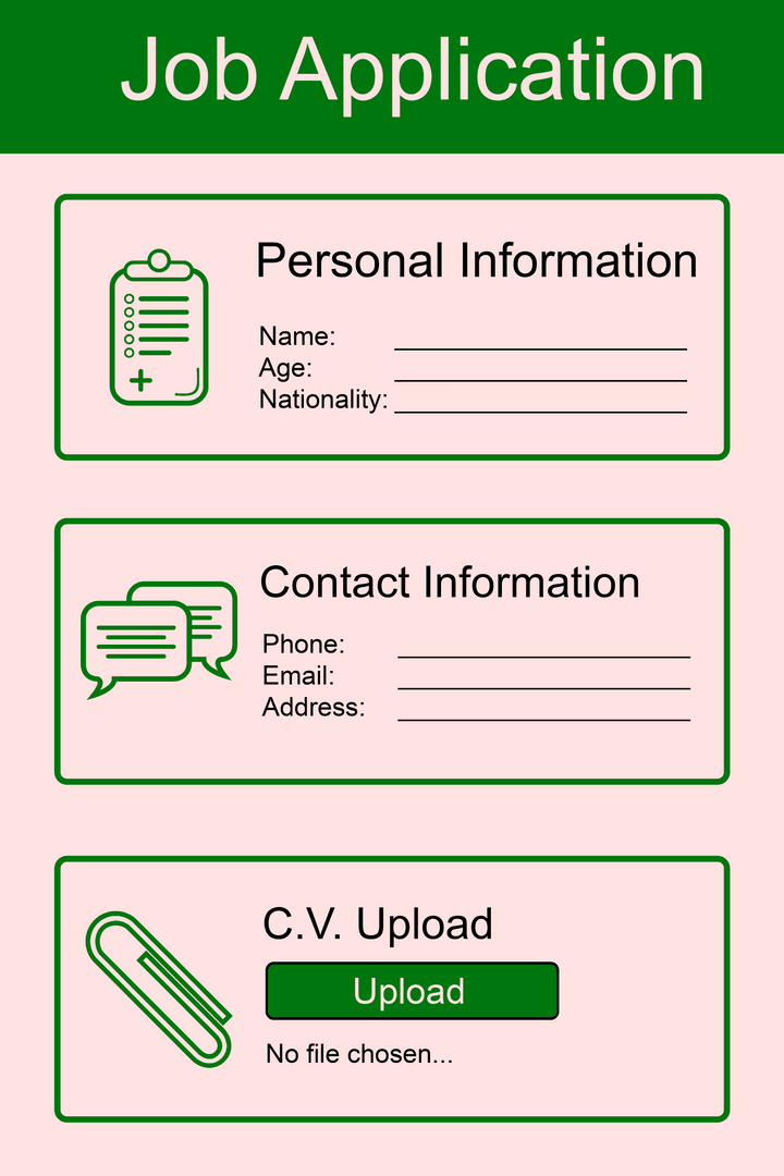 Job Application Form Digital PNG Icon on Transparent Background