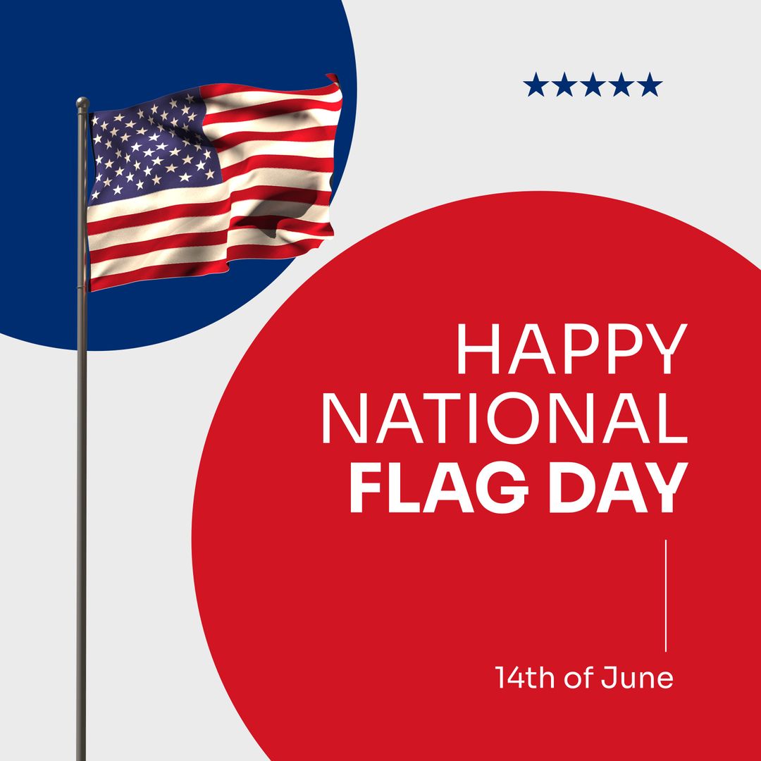 National Flag Day Celebration Design with USA Flag