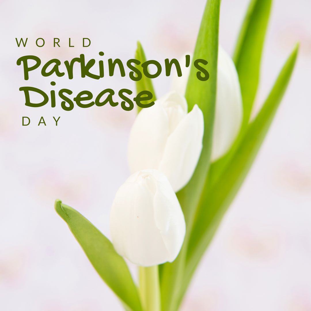 World Parkinson's Day with White Tulips and Space for Text - Download Free Stock Templates Pikwizard.com