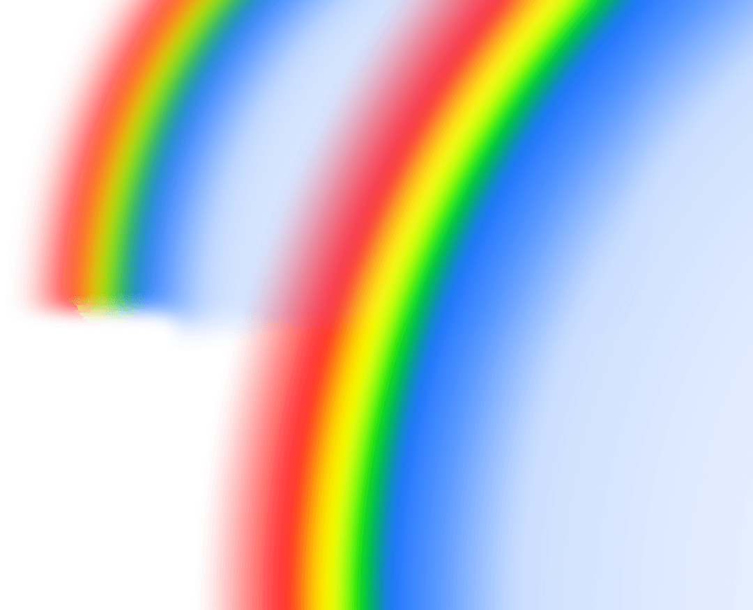 Transparent Arc of Rainbow on Blue Sky Background