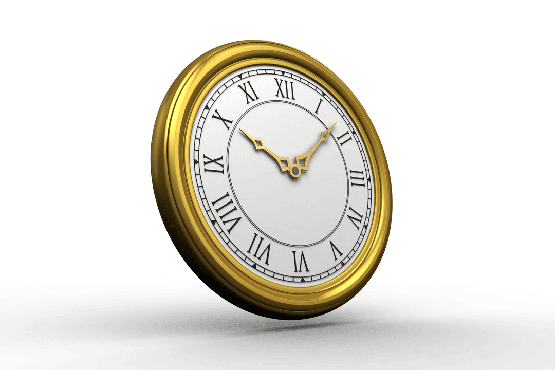 Golden Clock with Roman Numerals Transparent Elegant Simplicity - Download Free Stock Images Pikwizard.com