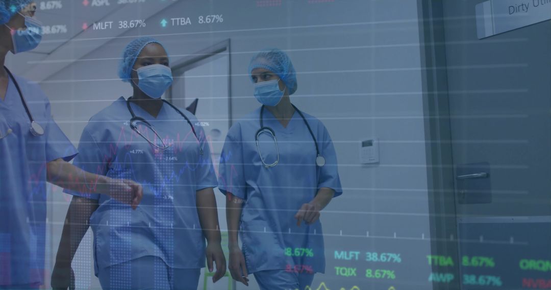 Healthcare Team Analyzing Clinical Data with Overlay