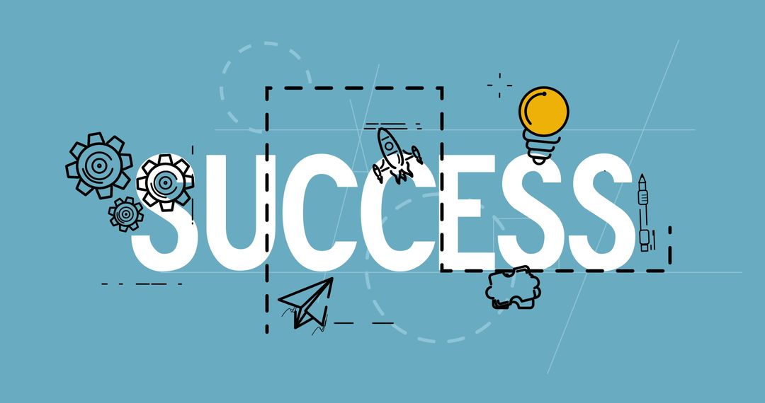 Success Concept with Gears, Rocket and Lightbulb Illustration - Free Images, Stock Photos and Pictures on Pikwizard.com