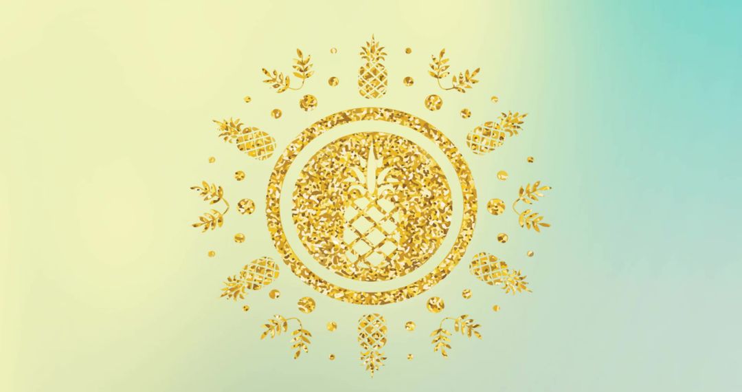 Abstract Gold Pineapple Pattern on Gradient Background