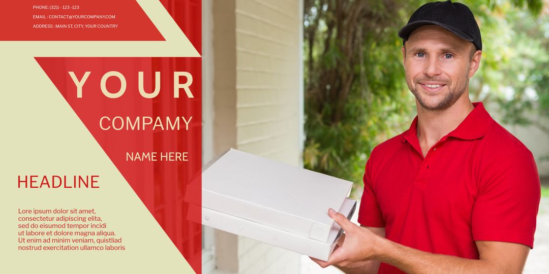 Smiling courier delivering package with trust and efficiency