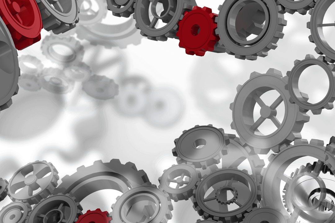 Transparent Cog Wheels on Dynamic Background