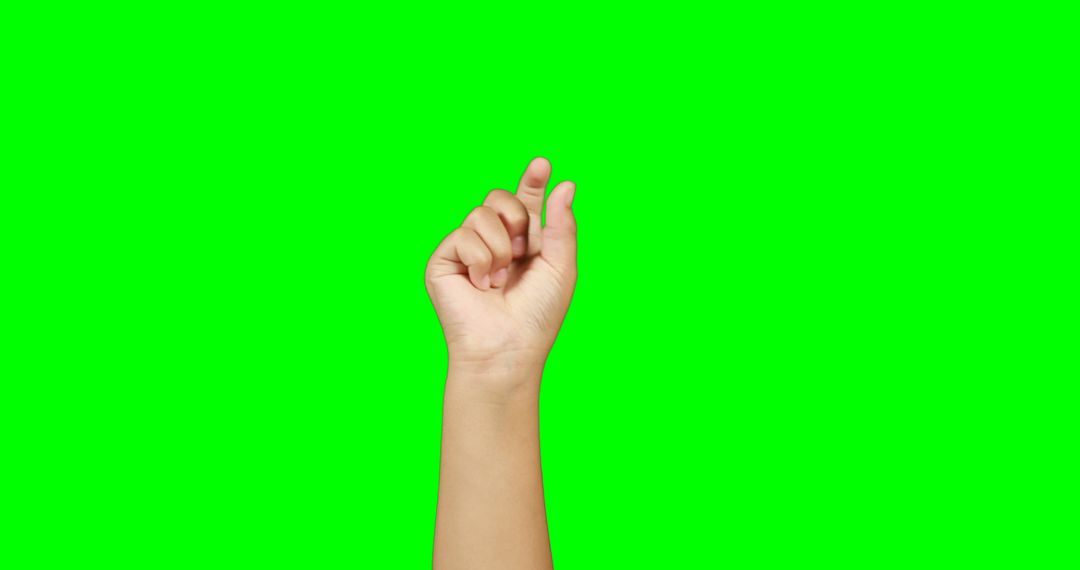 Hand Making Hand Gesture on Green Screen Background - Free Images, Stock Photos and Pictures on Pikwizard.com