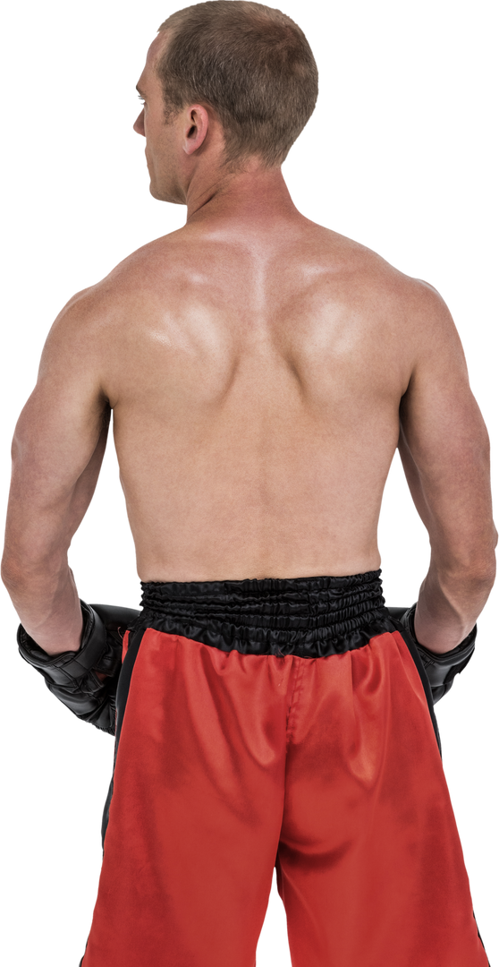 Transparent Image of Boxer in Red Shorts Facing Away - Download Free Stock Images Pikwizard.com