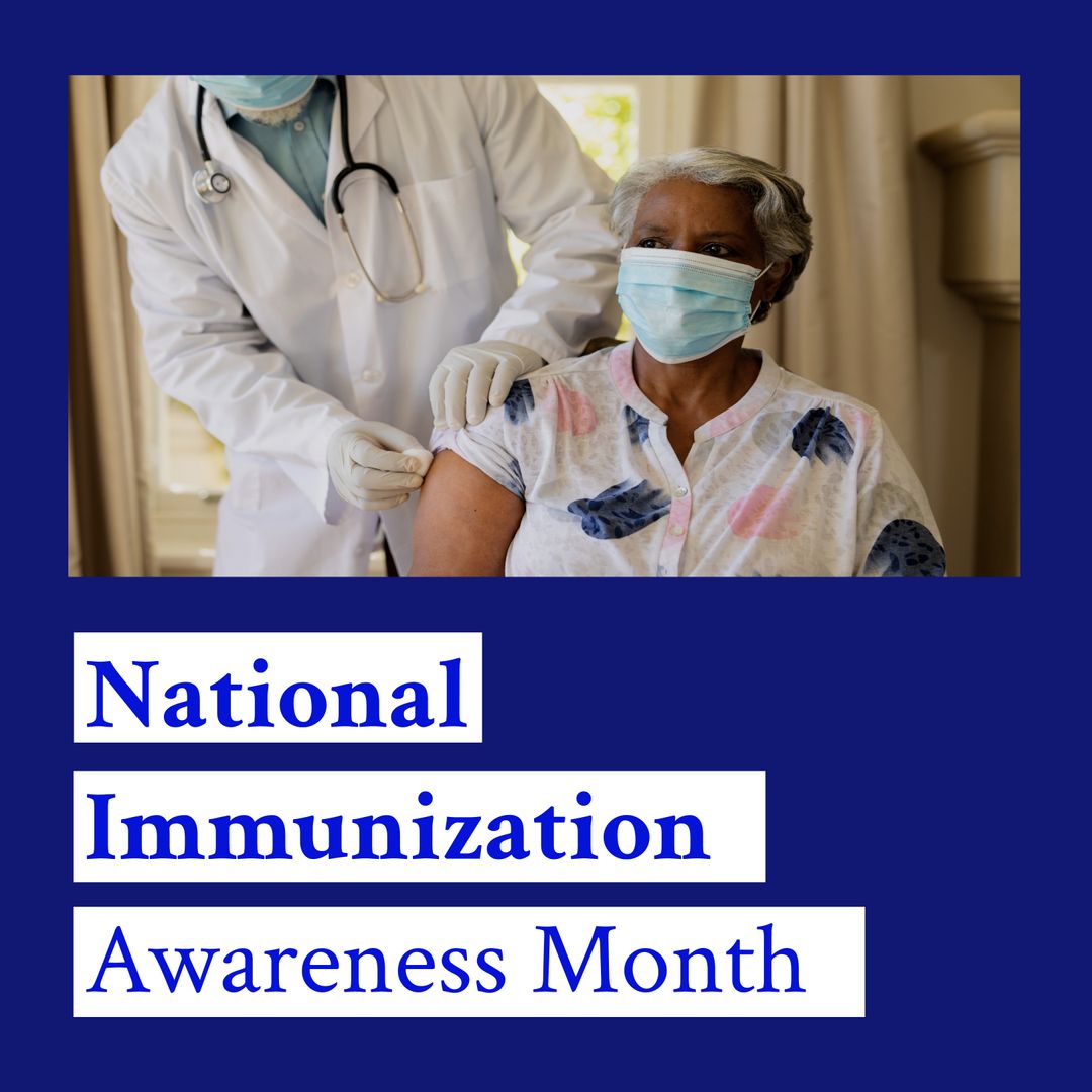 National Immunization Awareness Month with Vaccination of Elderly Woman - Download Free Stock Templates Pikwizard.com