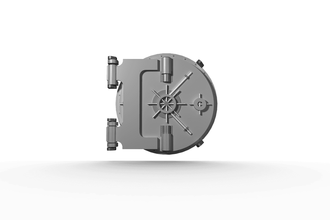 Transparent Safe Door Illustration on Isolated Background