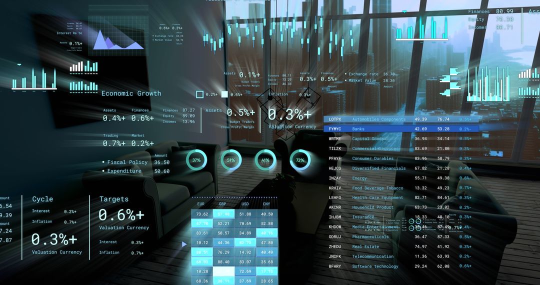 Digital Interface Over Modern Apartment with Data Analytics