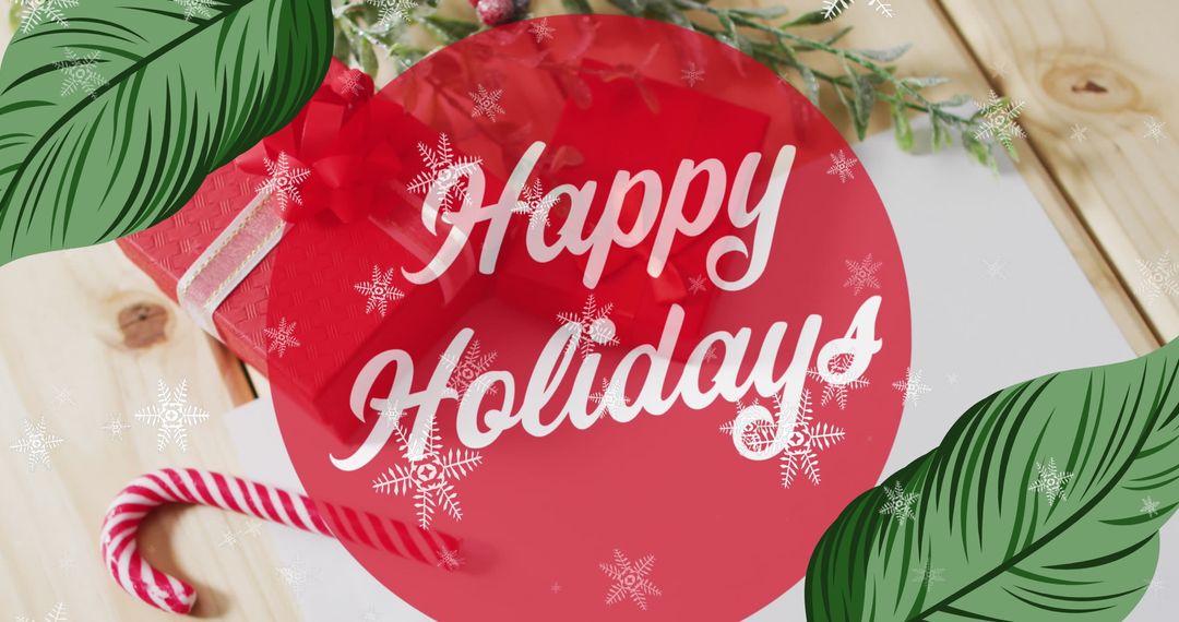 Happy Holidays Greeting with Festive Decorations