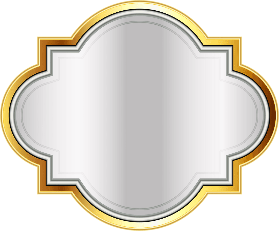 Elegant Gold and Silver Vintage Frame on Transparent Background