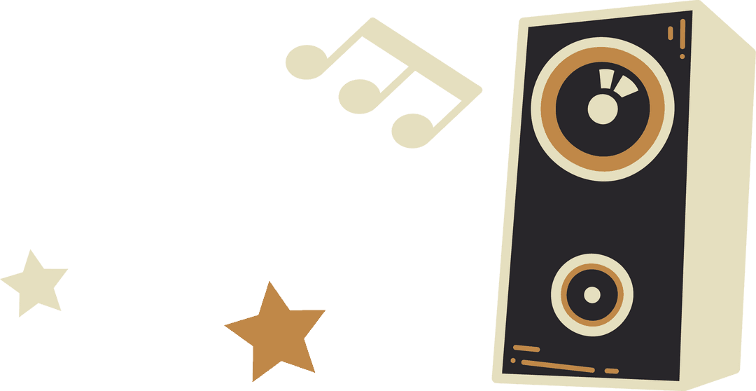 Minimalist Speaker Illustration on Transparent Background