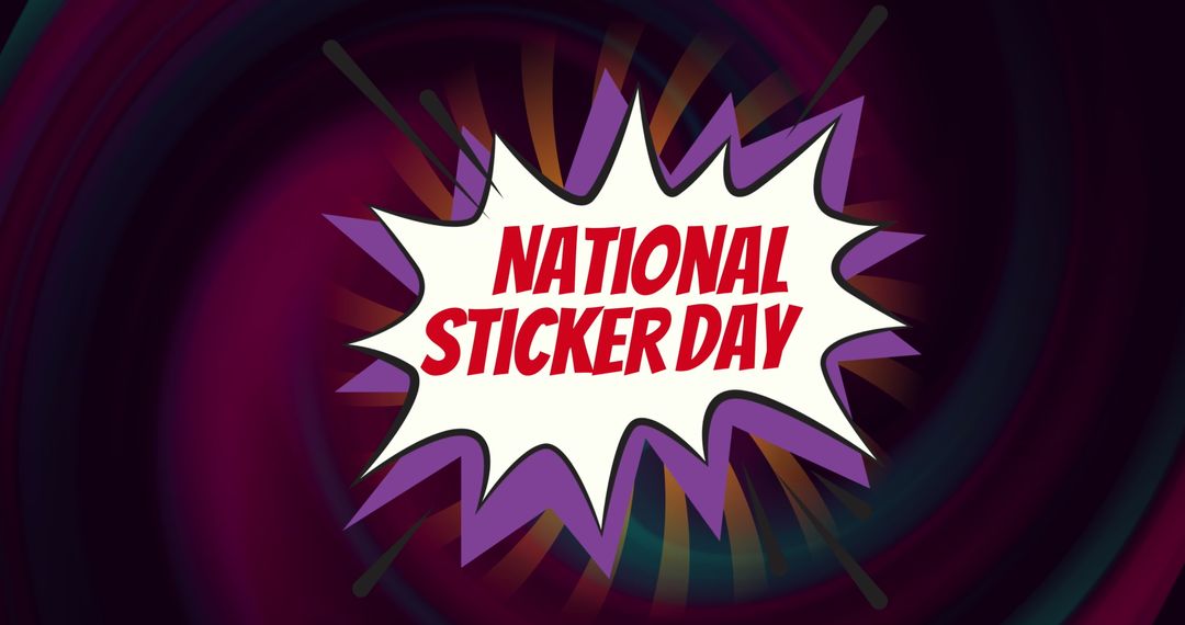 Colorful National Sticker Day Background with Retro Speech Bubble