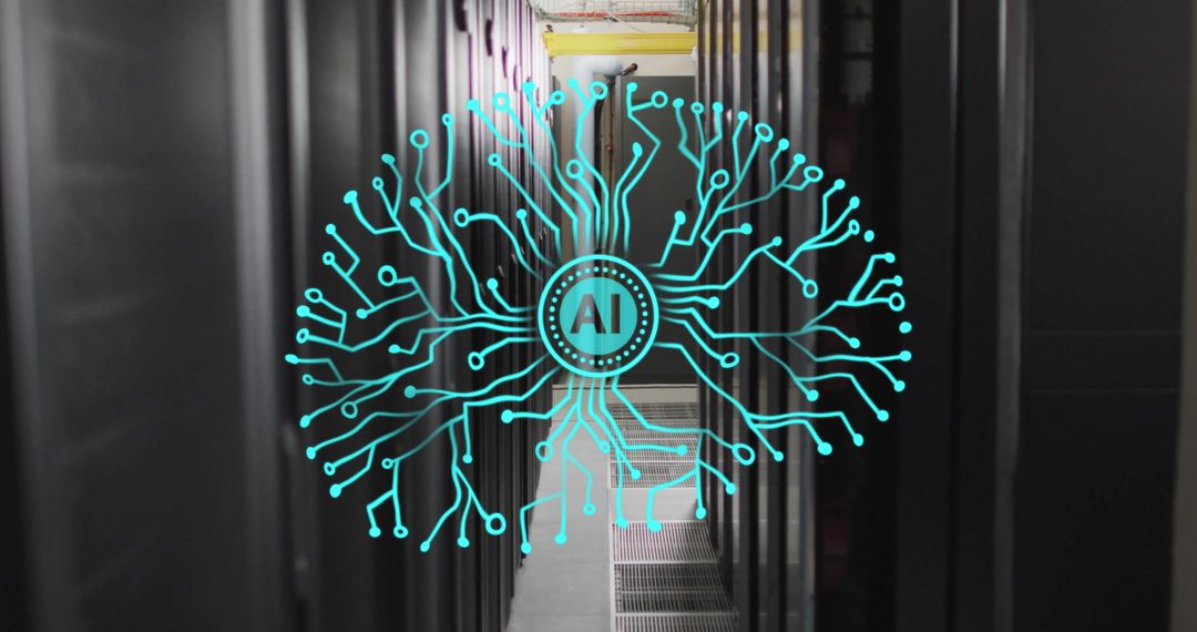 AI Network Overlay in Modern Server Room