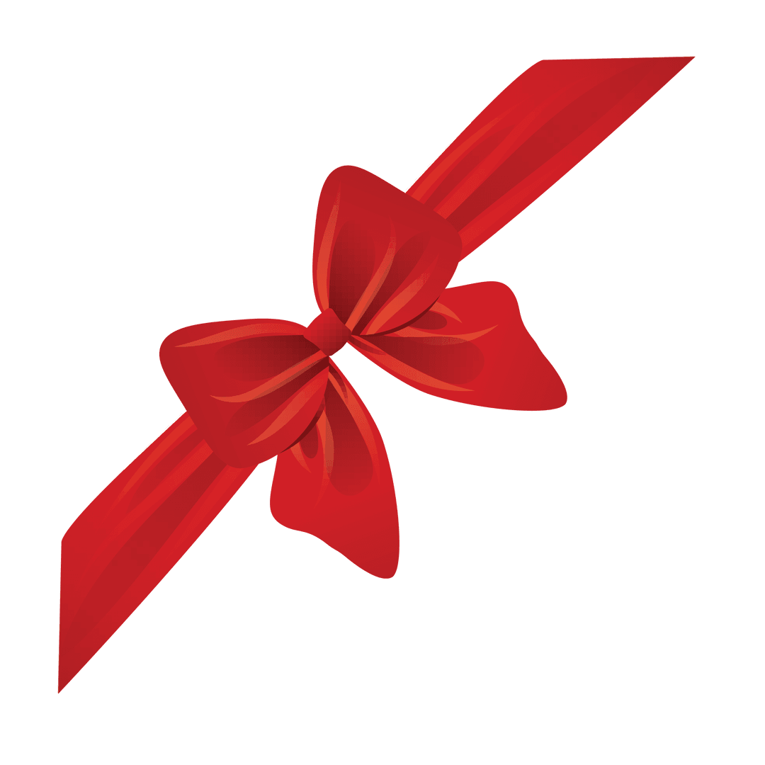 Elegant Red Ribbon with Bow on Transparent Background Illustration