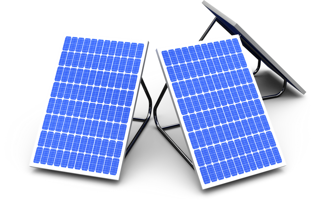 Transparent Three Blue Solar Panels for Renewable Power Generation - Download Free Stock Images Pikwizard.com