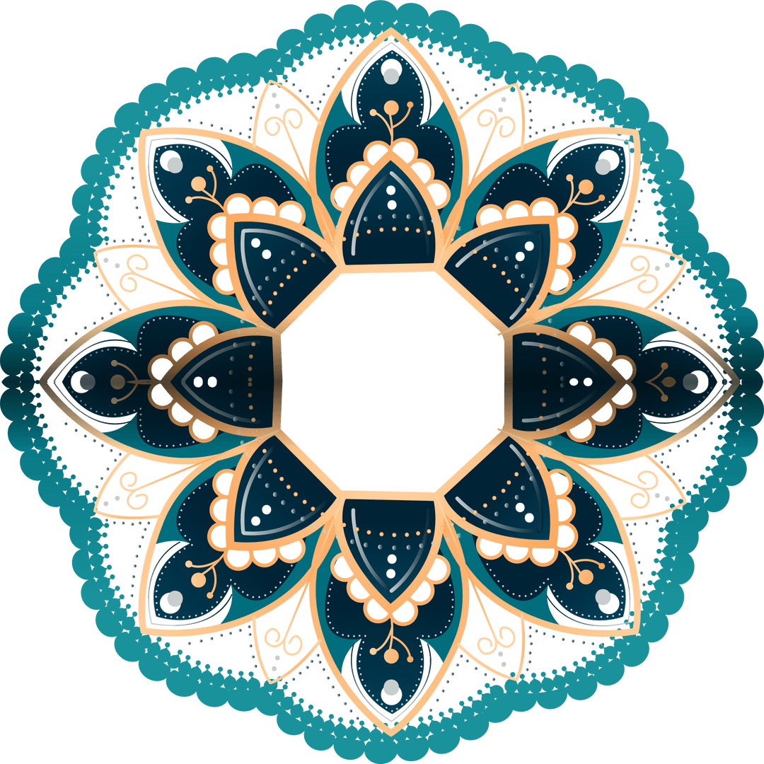 Geometric Mandala Ornament Transparent Background