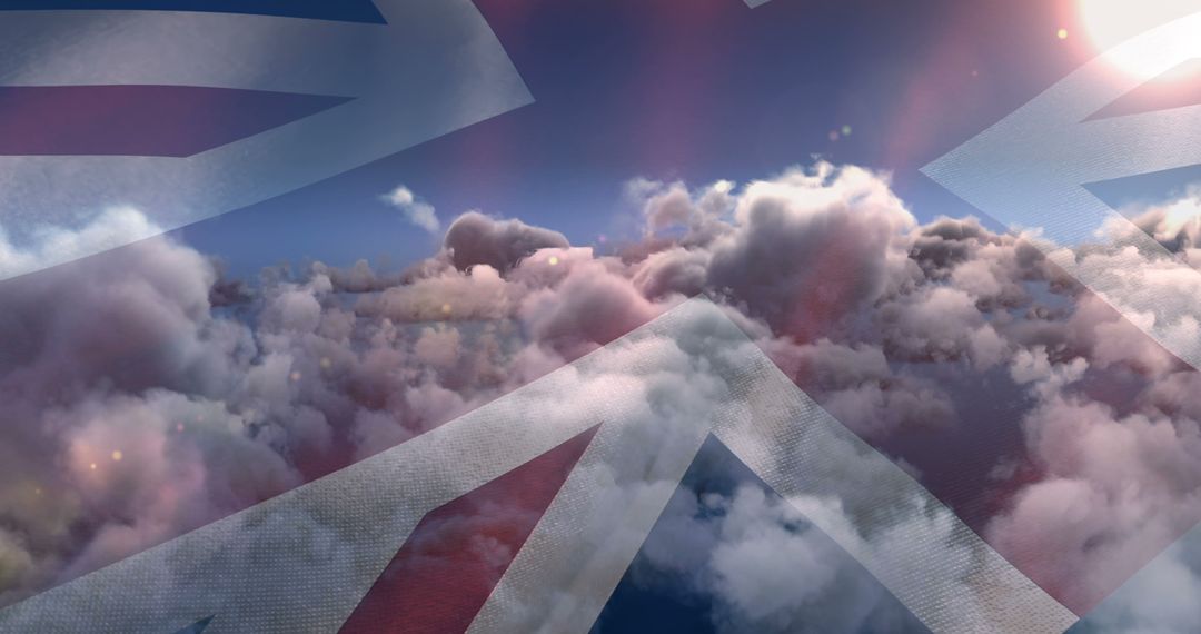 Abstract Union Jack Flag with Clouds and Sunlight - Free Images, Stock Photos and Pictures on Pikwizard.com