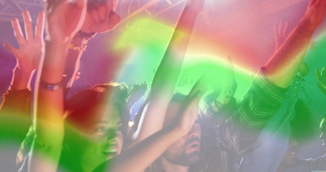 Energetic Festival Crowd Enjoying Vibrant Nightlife Atmosphere