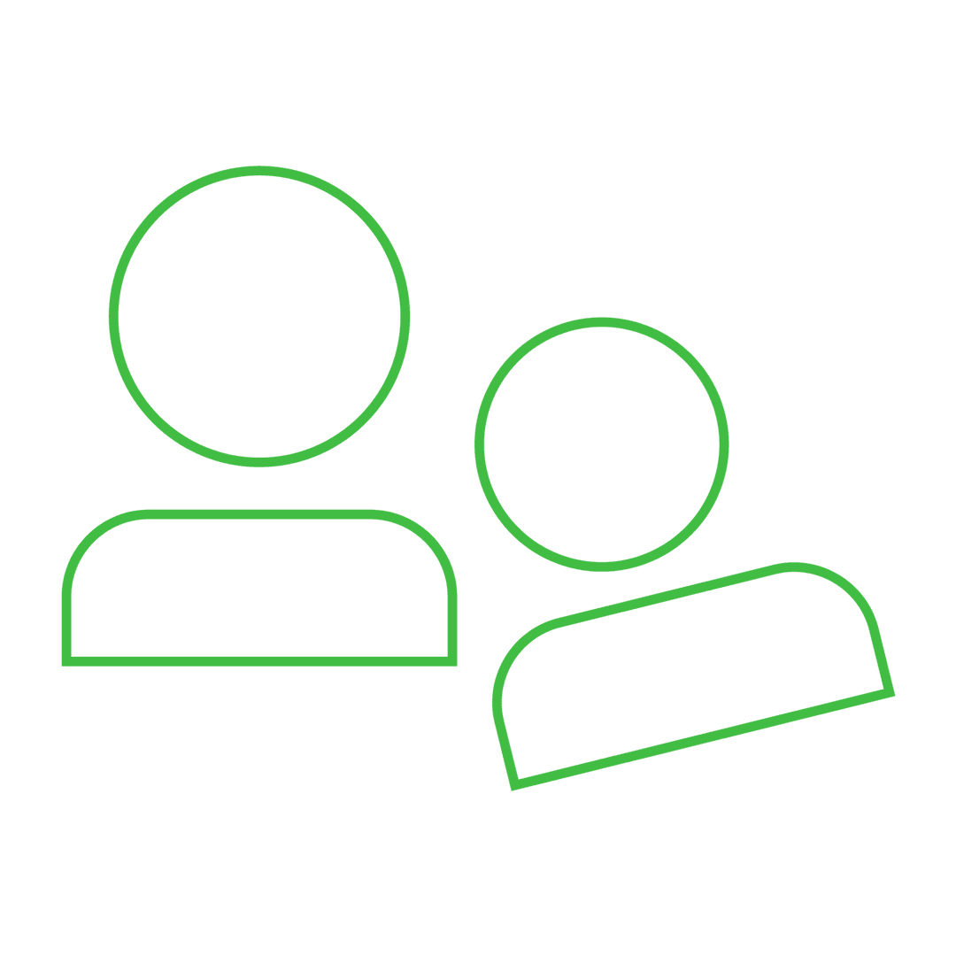 Digital Green People Icons on Transparent Background