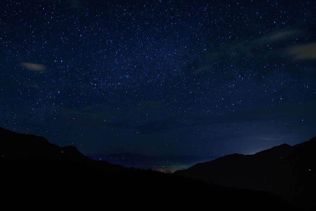 Stunning Night Sky Full of Stars over Mountain Range - Free Images, Stock Photos and Pictures on Pikwizard.com