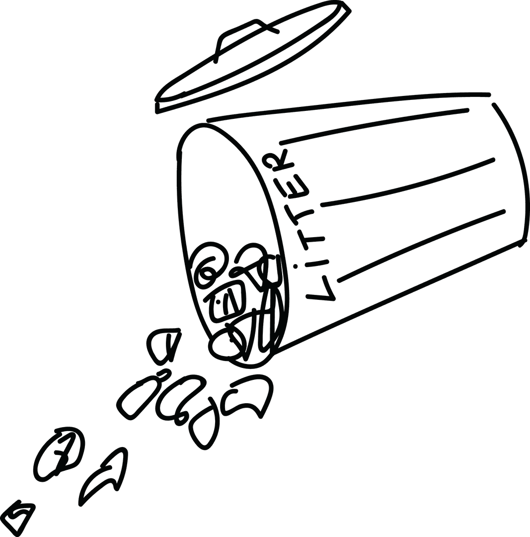 Transparent Digital Illustration of Litter Concept for Recycling Transitions