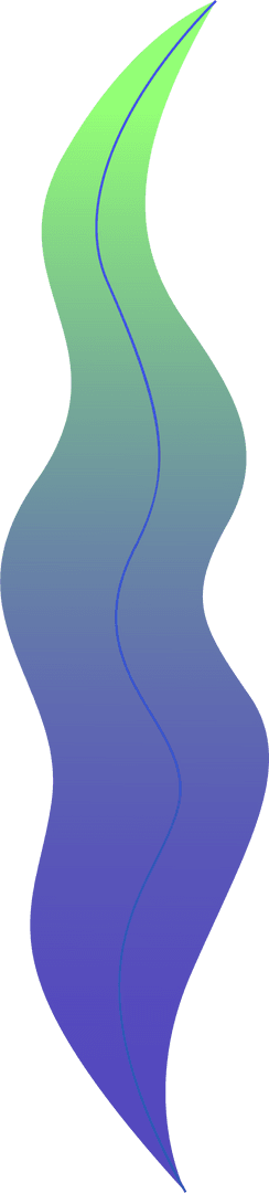 Transparent Abstract Ribbon with Green-Blue Gradient