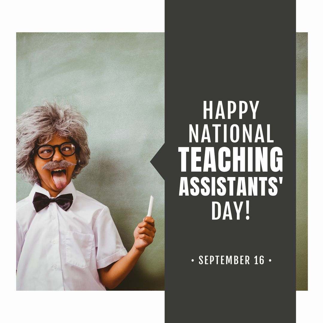 Playful Child Celebrating Teaching Assistants' Day