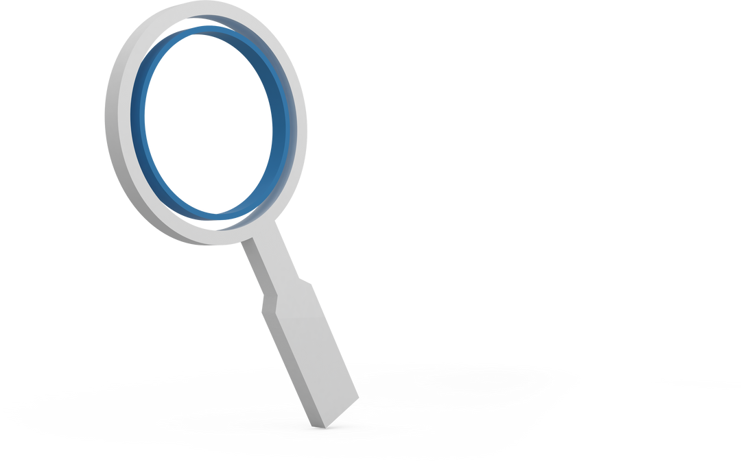 3D Transparent Blue and White Magnifying Glass Icon on Clear Background - Download Free Stock Images Pikwizard.com