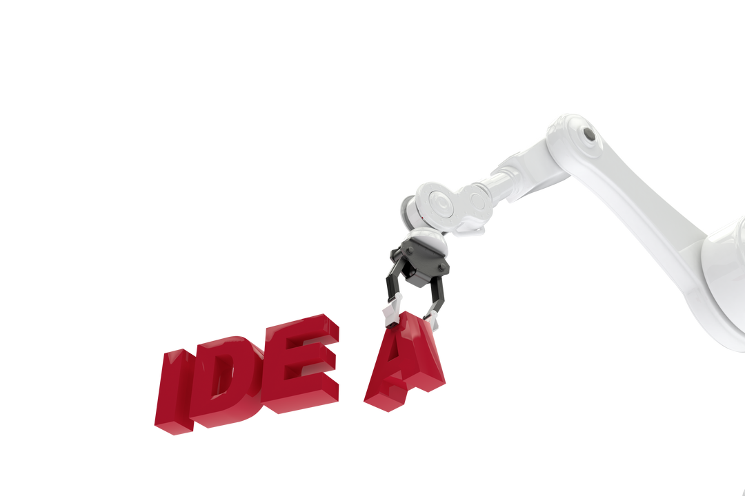 Transparent Background Robotic Arm Arranging IDEA Text - Download Free Stock Images Pikwizard.com