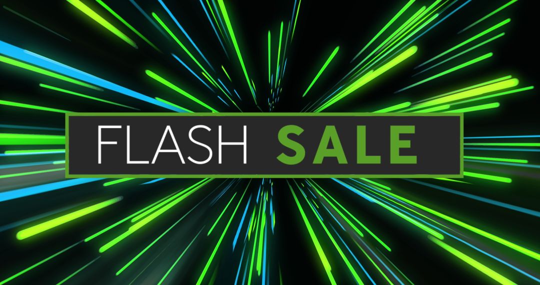 Dynamic Flash Sale Banner with Vibrant Neon Lights
