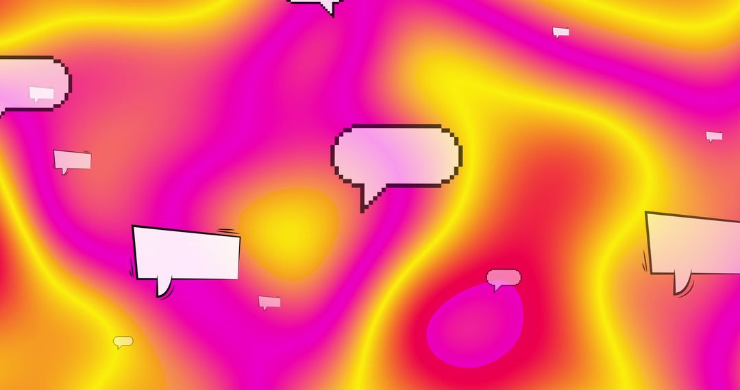 Digital Speech Bubbles on Vibrant Pink and Yellow Gradient