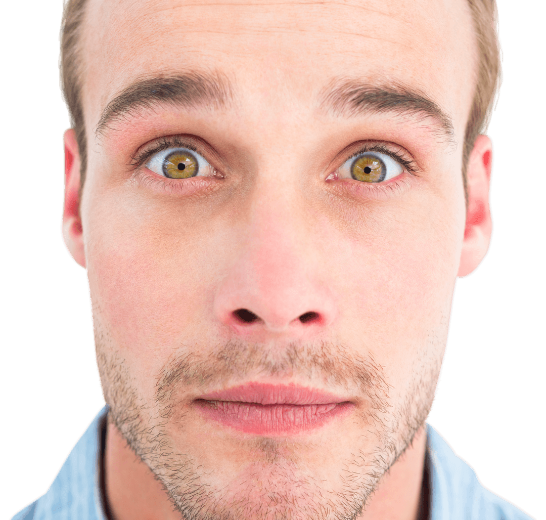 Surprised Man Staring Transparent Background