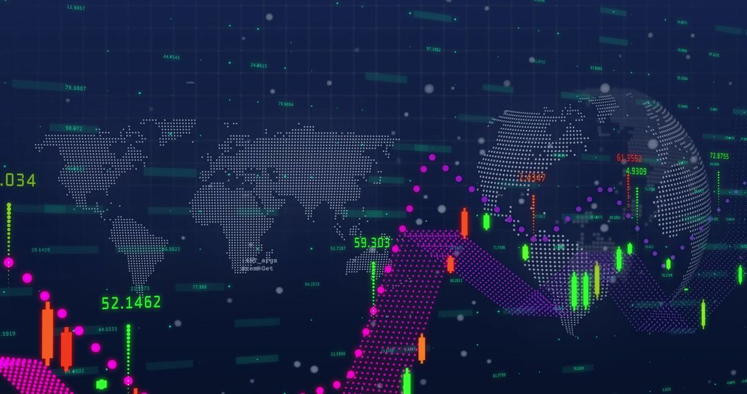 Global Financial Data Interface Analyzing Candlestick Charts