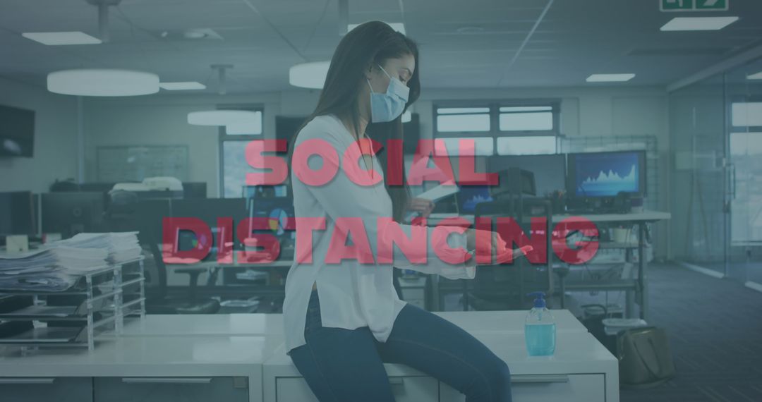 Office Worker Social Distancing During Pandemic