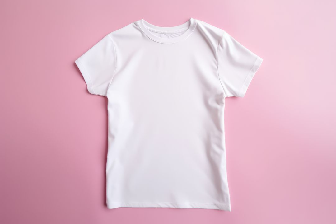 Blank White T-Shirt on Pink Background Mockup - Free Images, Stock Photos and Pictures on Pikwizard.com