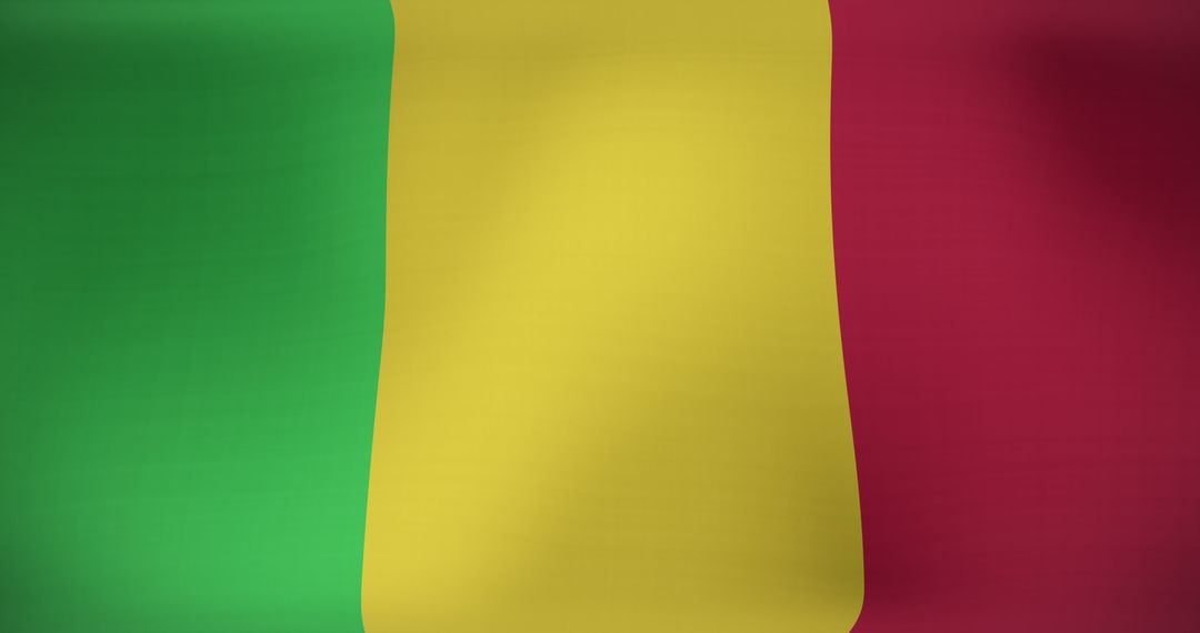Waving Flag of Mali Symbolizing National Unity and Patriotism
