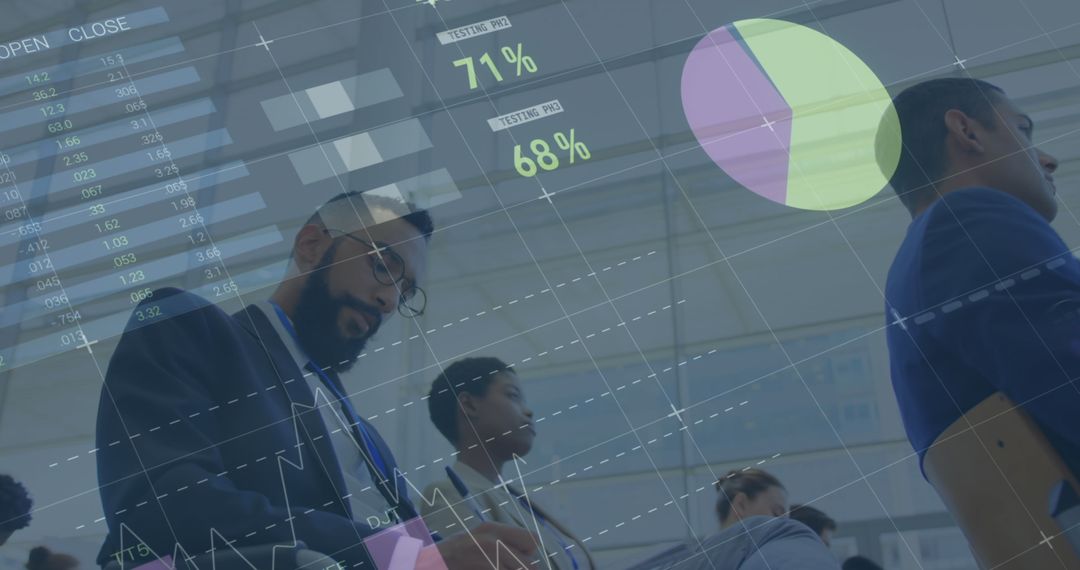 Statistics Overlay on Business Conference Environment