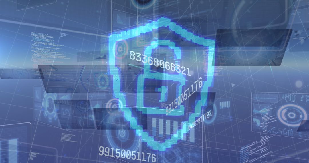 Digital Shield Symbolizing Cybersecurity and Data Protection