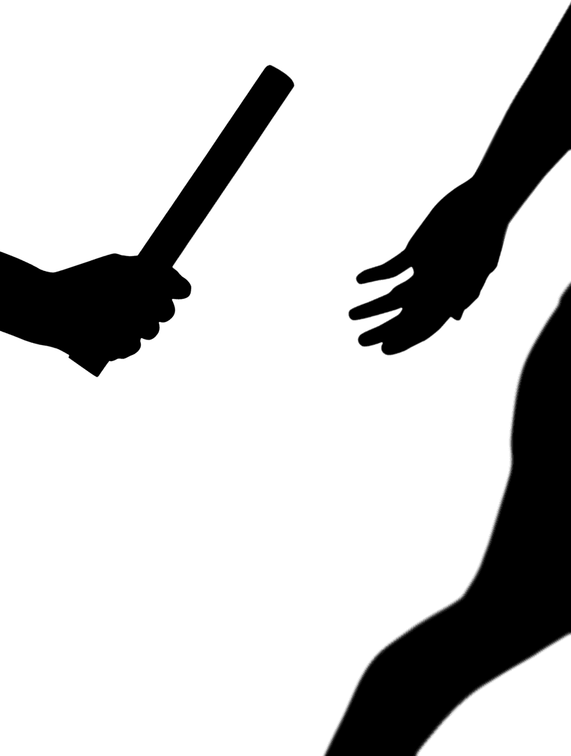 Transparent Relay Race Pass Partnering Athletes Gym