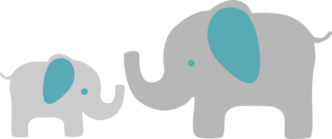 Elephant Symbols on Transparent Background With Modern Design