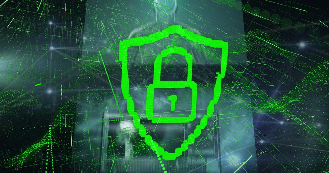 Digital Padlock Represents Cybersecurity and Data Protection