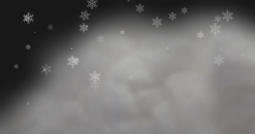 Falling Snowflakes on Gray Cloudy Background for Winter Theme
