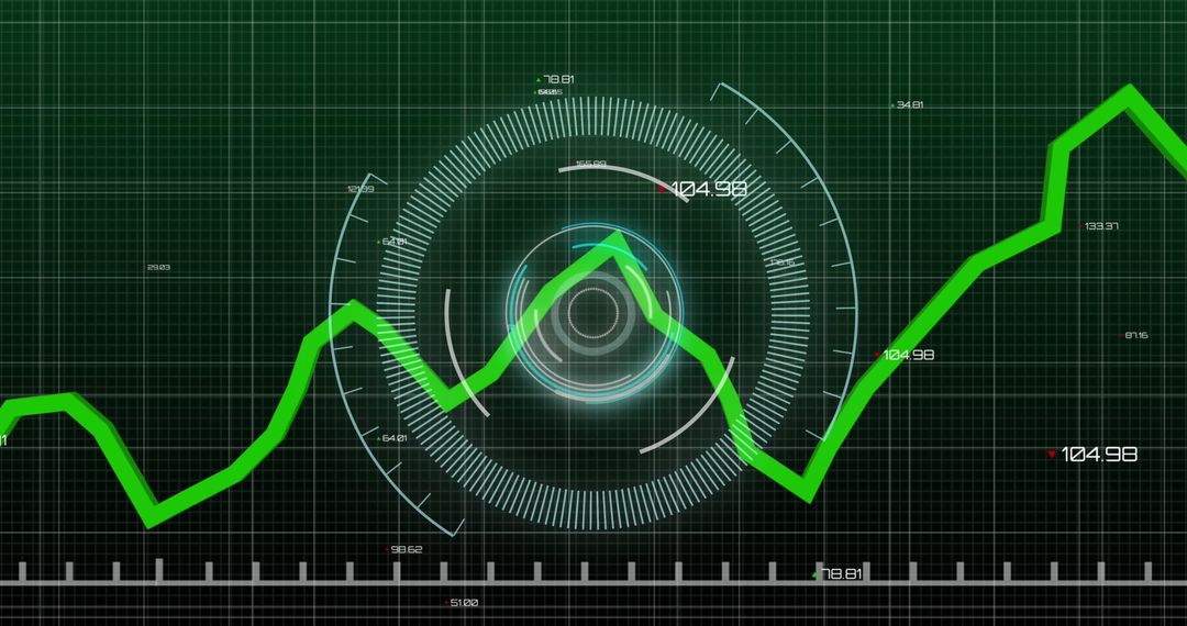 Futuristic Digital Graph with Neon Data Analytics